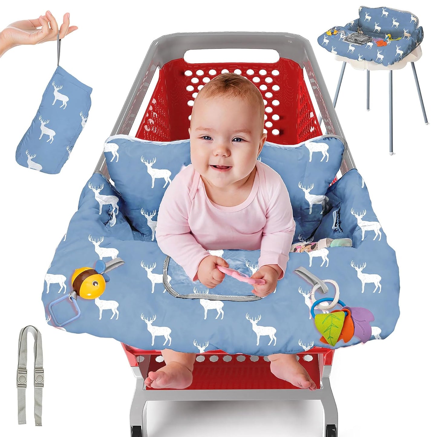 Pillani Shopping Cart Cover for Baby - Flamingo