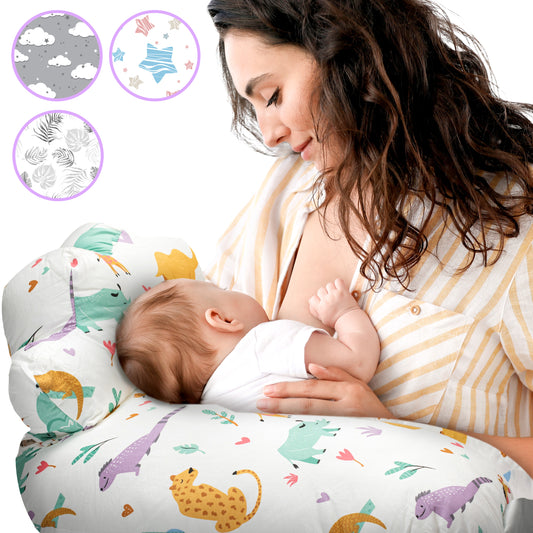 PILLANI Nursing Pillow for Breastfeeding & Bottle Feeding - Animals