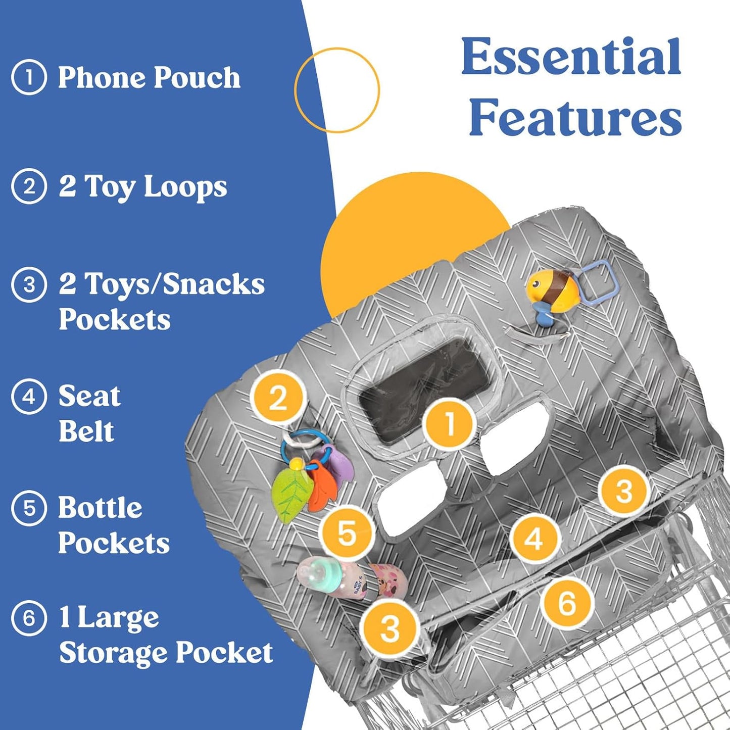 Pillani Shopping Cart Cover for Baby - Vegetable