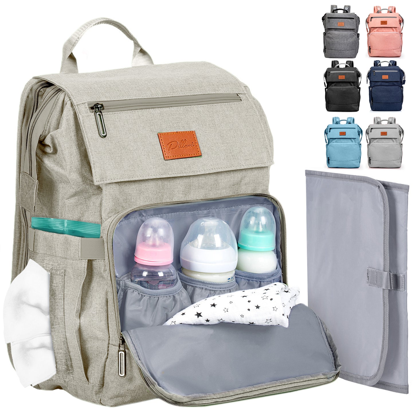 Pillani Baby Diaper Bag Backpack - Black