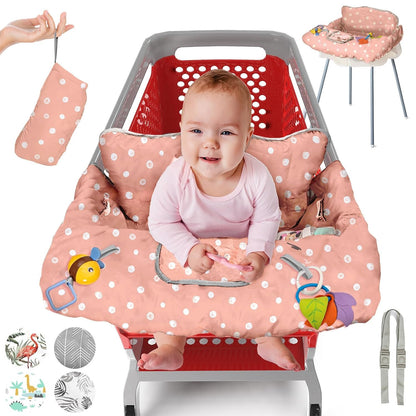 Pillani Shopping Cart Cover for Baby - Pink Polka Dots