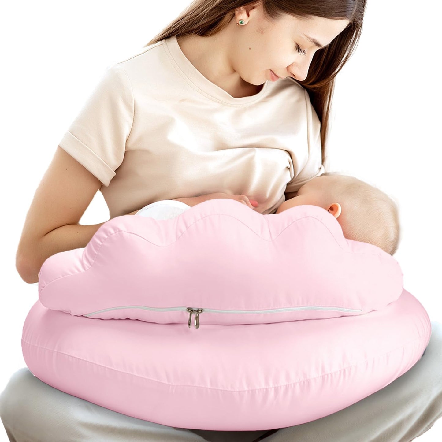 PILLANI Nursing Pillow for Breastfeeding & Bottle Feeding - Baby Blue