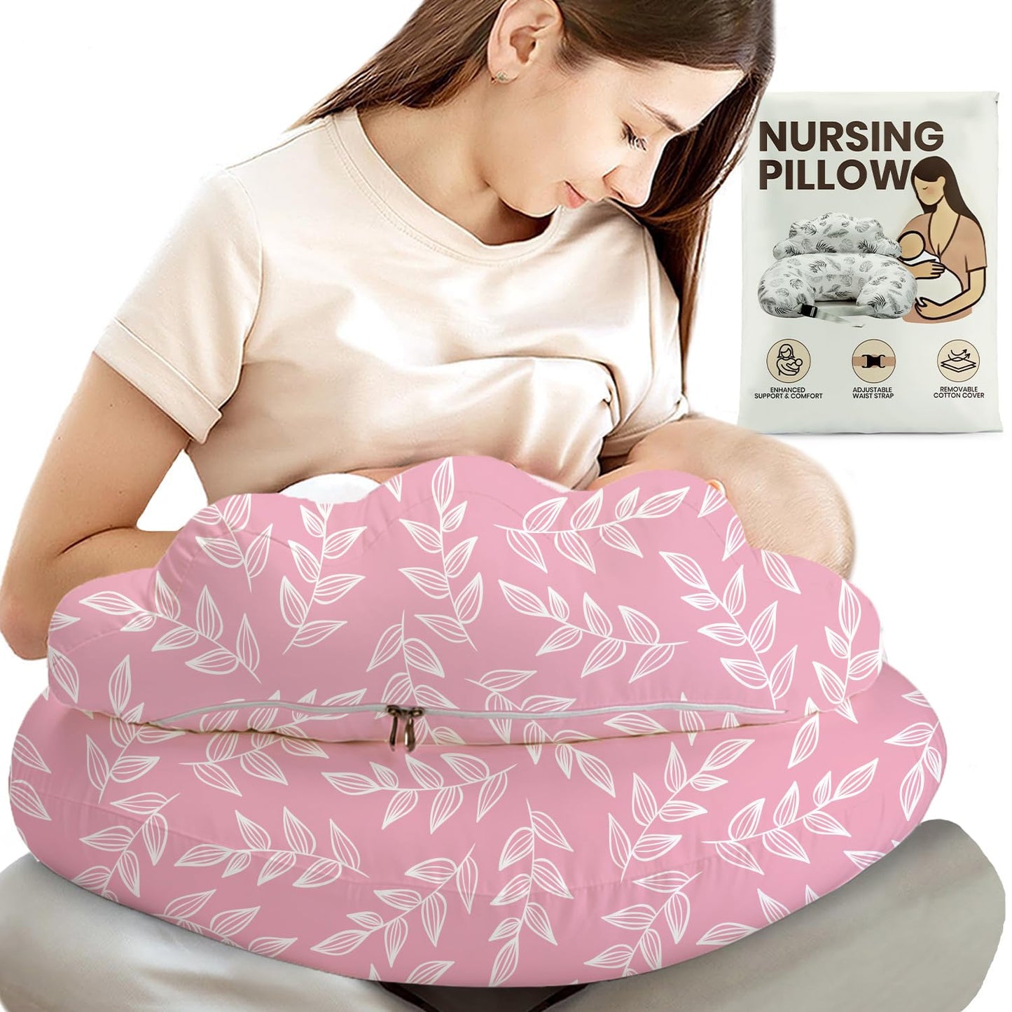 PILLANI Nursing Pillow for Breastfeeding & Bottle Feeding - Baby Blue