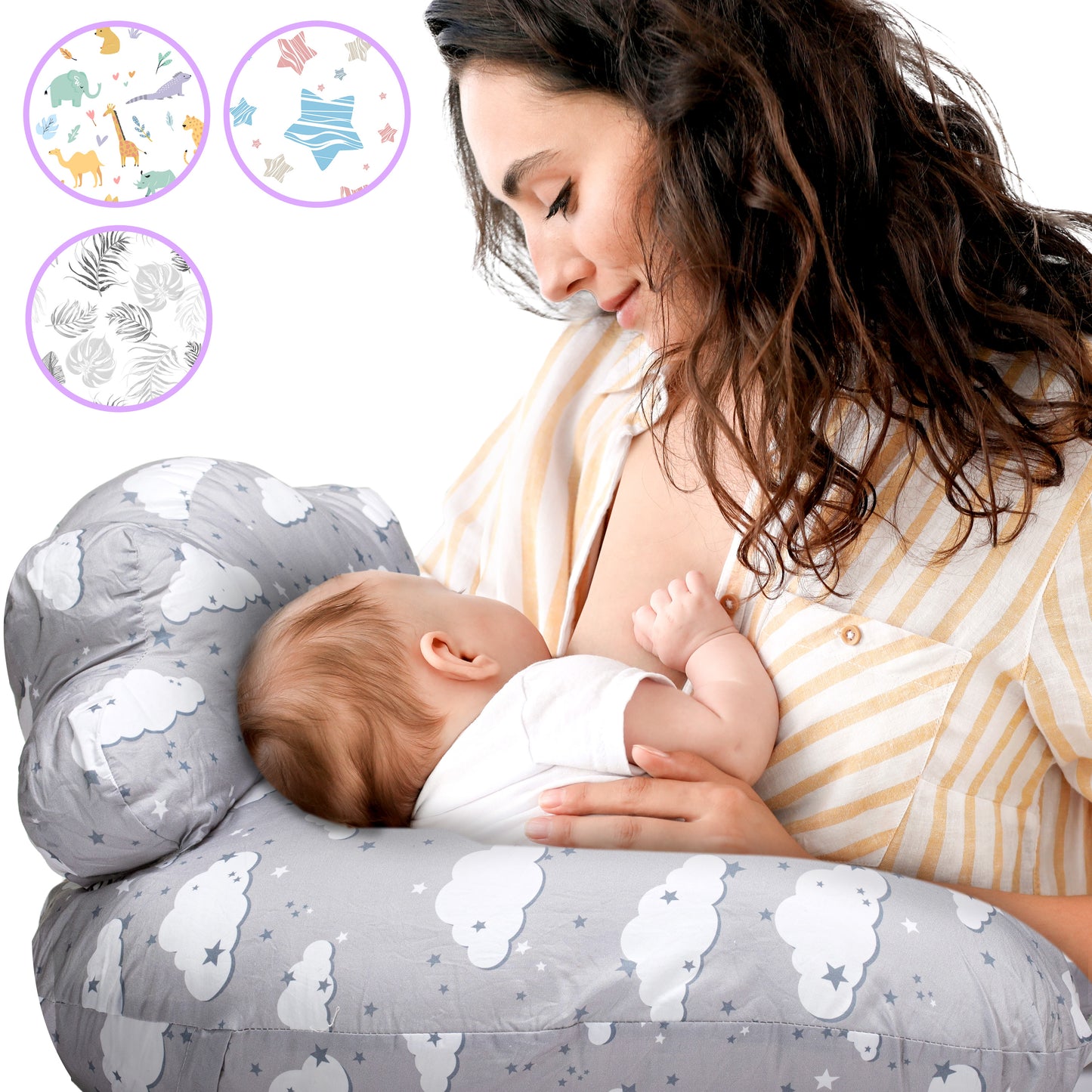 PILLANI Nursing Pillow for Breastfeeding & Bottle Feeding - Leaves