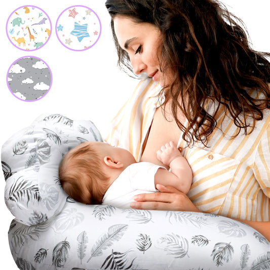 PILLANI Nursing Pillow for Breastfeeding & Bottle Feeding - Leaves
