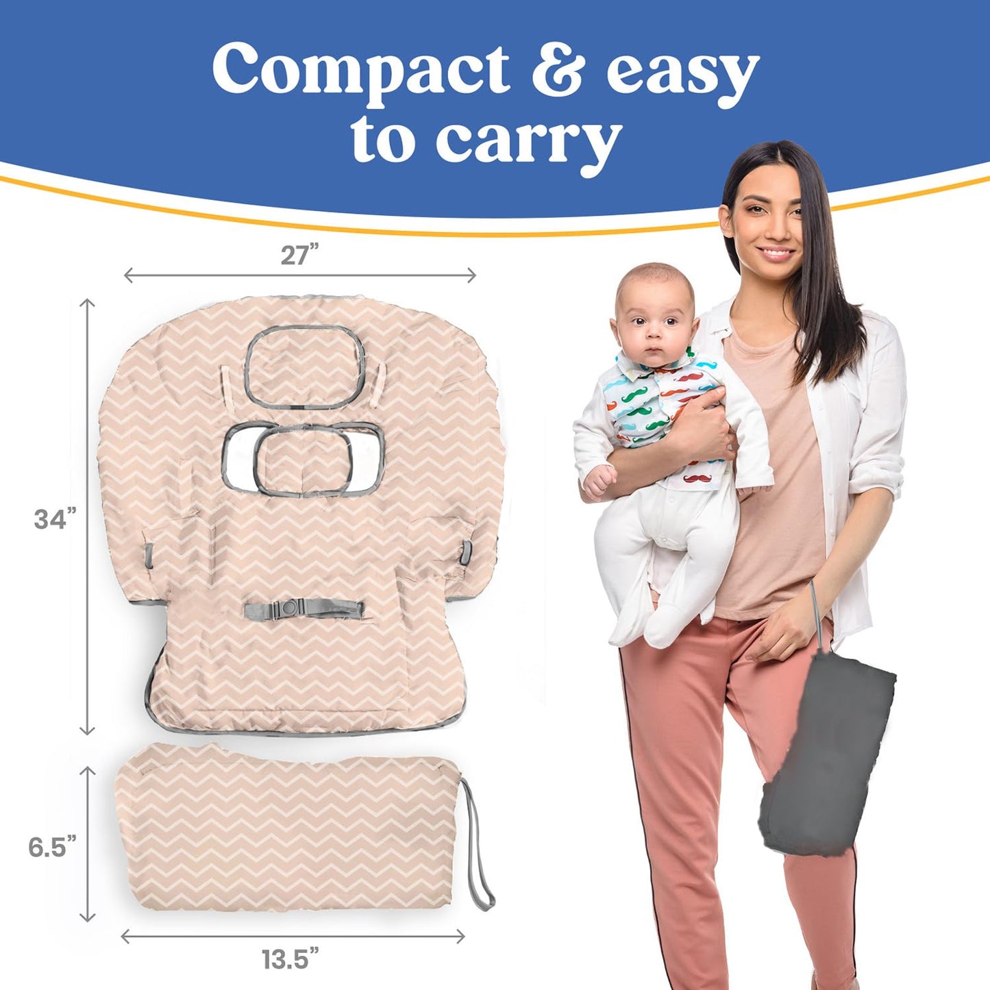 Pillani Shopping Cart Cover for Baby - Beige Arrow