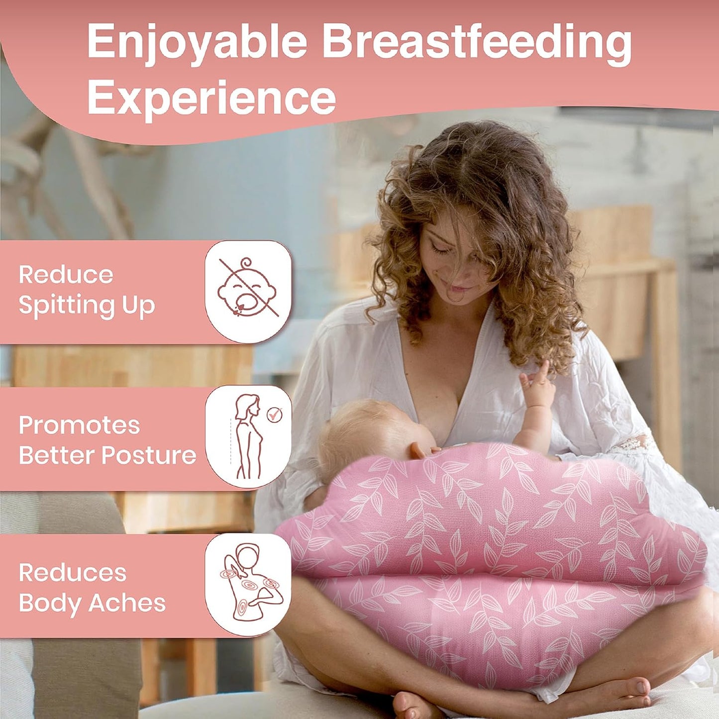 PILLANI Nursing Pillow for Breastfeeding & Bottle Feeding - Baby Blue