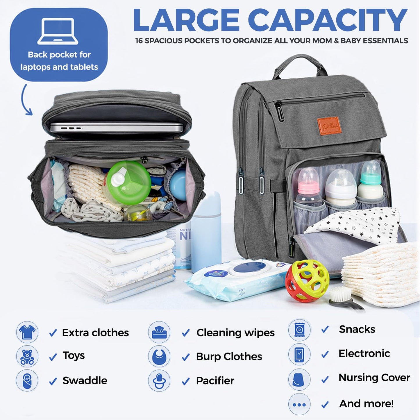Pillani Baby Diaper Bag Backpack - Deer