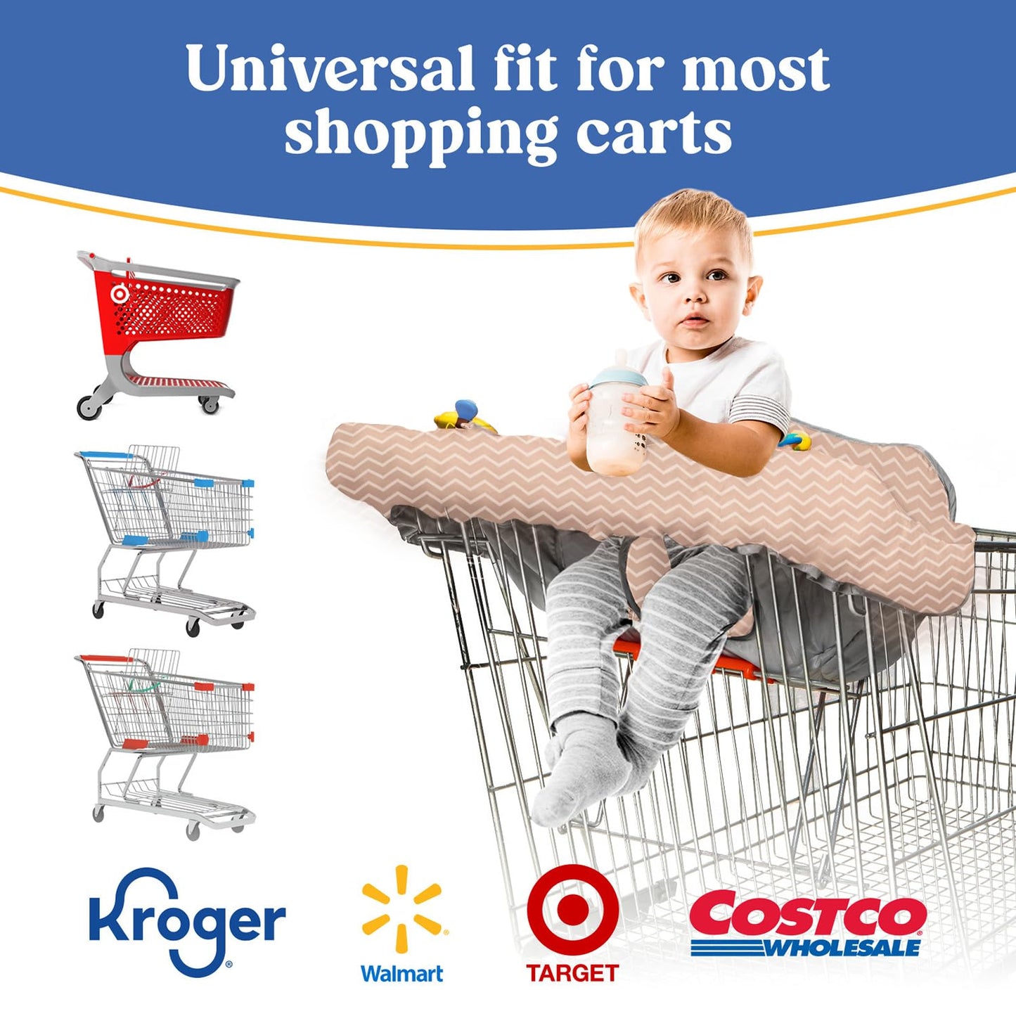 Pillani Shopping Cart Cover for Baby - Beige Arrow