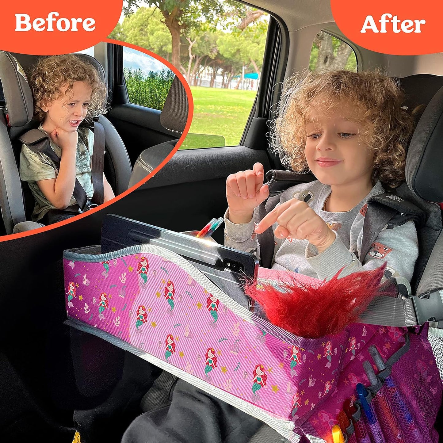 Pillani Kids Travel Tray for Car - Mermaid