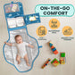 Portable Changing Pad for Baby, Travel Diaper Changing Pad for Newborn - Blue Dinosaur