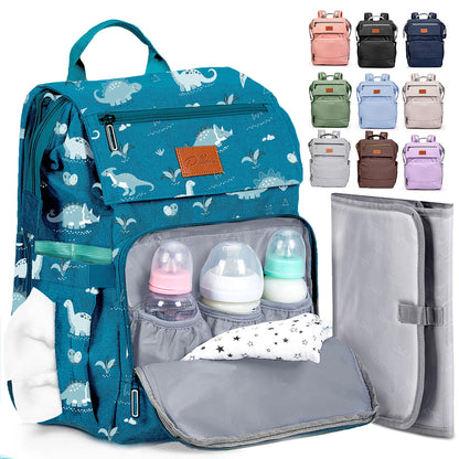 Pillani Baby Diaper Bag Backpack - Blue Dinosaur