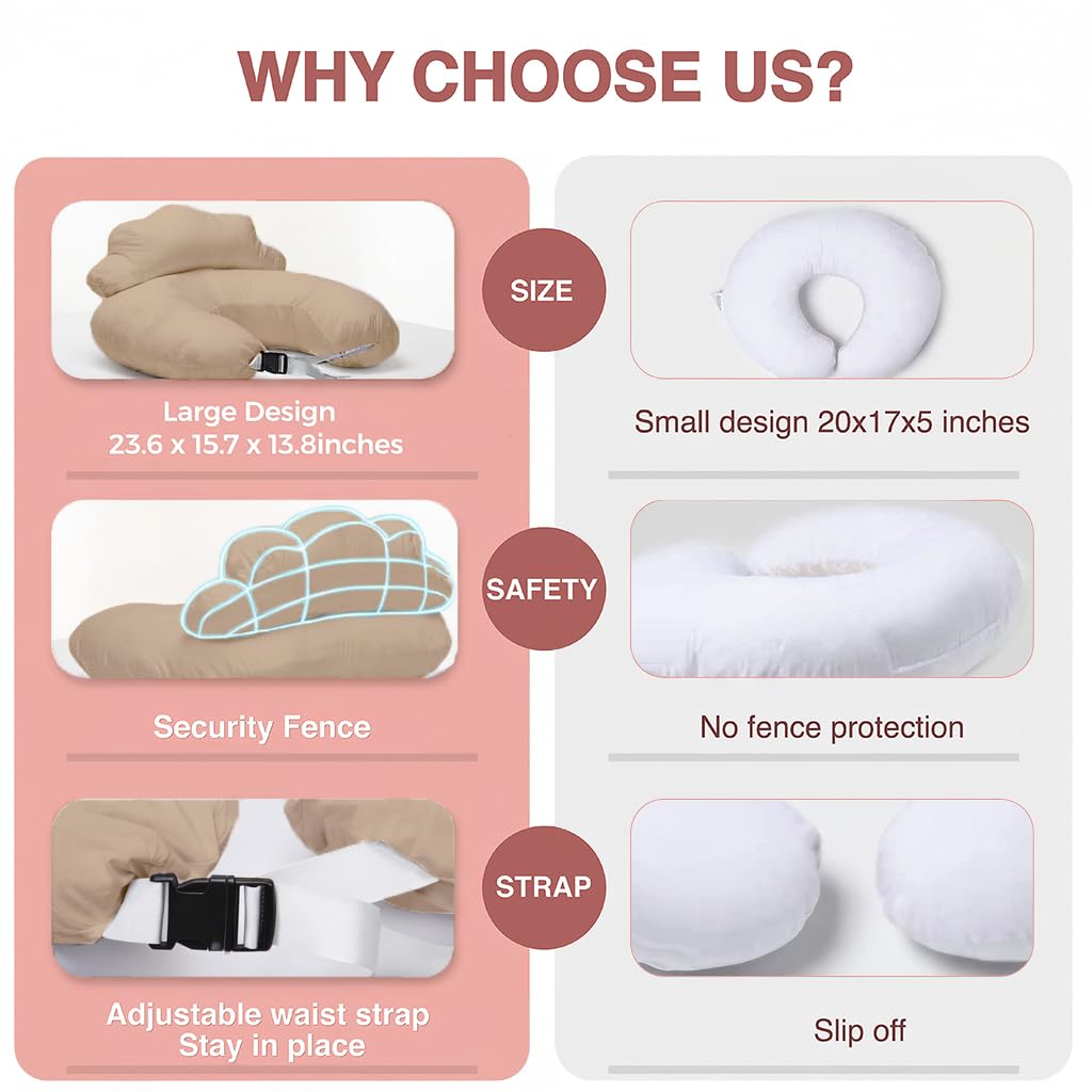 PILLANI Nursing Pillow for Breastfeeding & Bottle Feeding - Sand