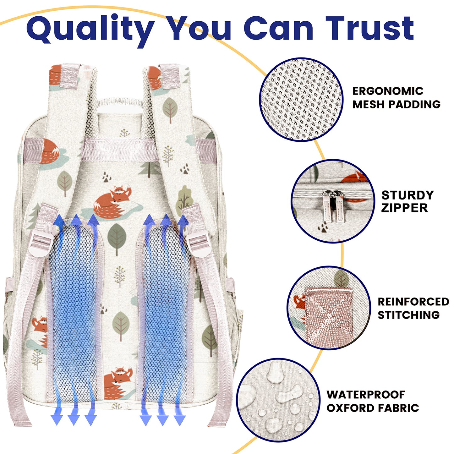 PILLANI Baby Diaper Bag Backpack - Baby Bag for Boys & Girls, Diaper Backpack Baby Registry Search, Newborn Essentials