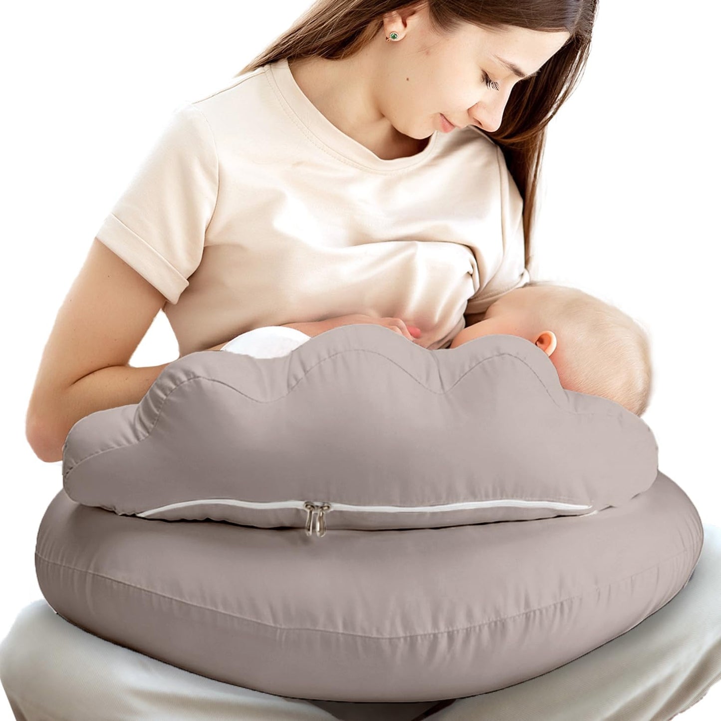 PILLANI Nursing Pillow for Breastfeeding & Bottle Feeding - Stone