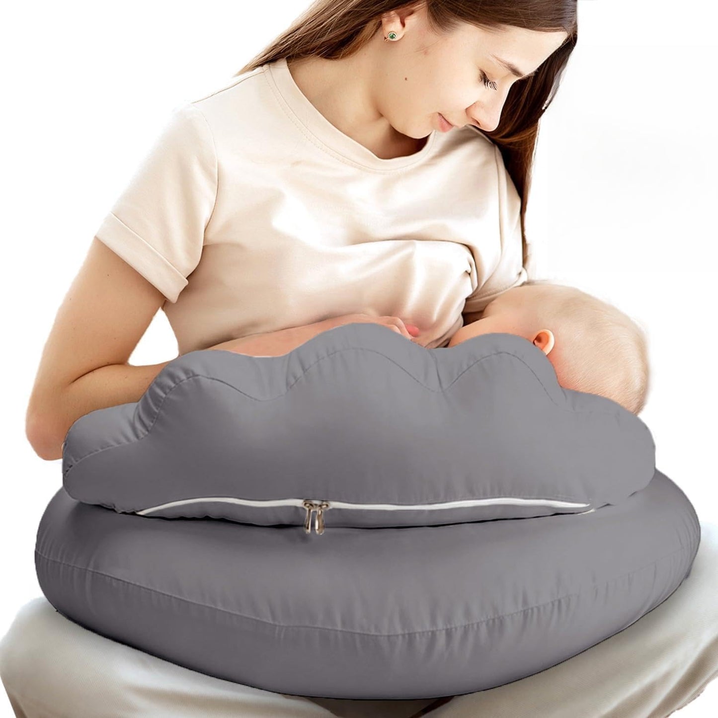 PILLANI Nursing Pillow for Breastfeeding & Bottle Feeding - Grey