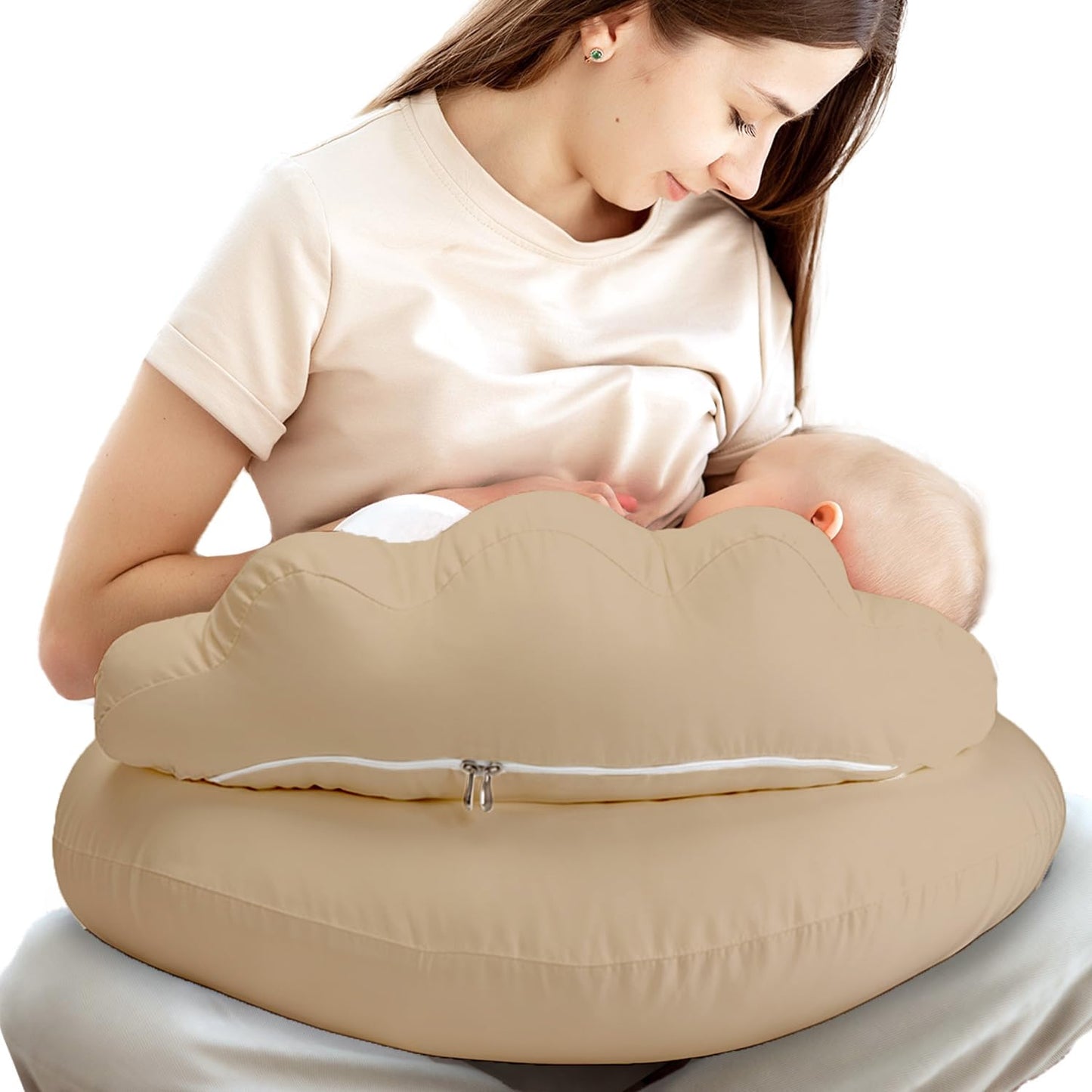 PILLANI Nursing Pillow for Breastfeeding & Bottle Feeding - Sand