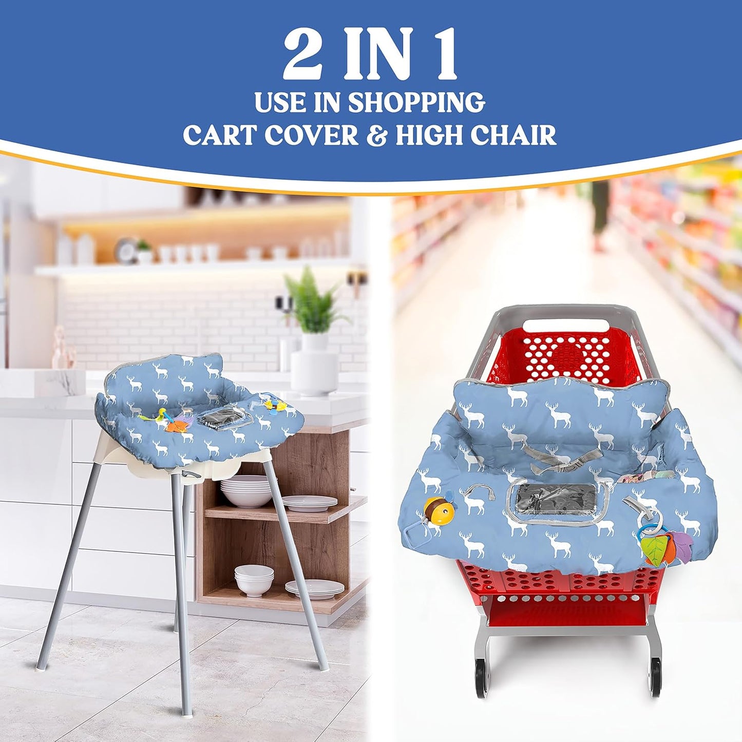 Pillani Shopping Cart Cover for Baby - Deer