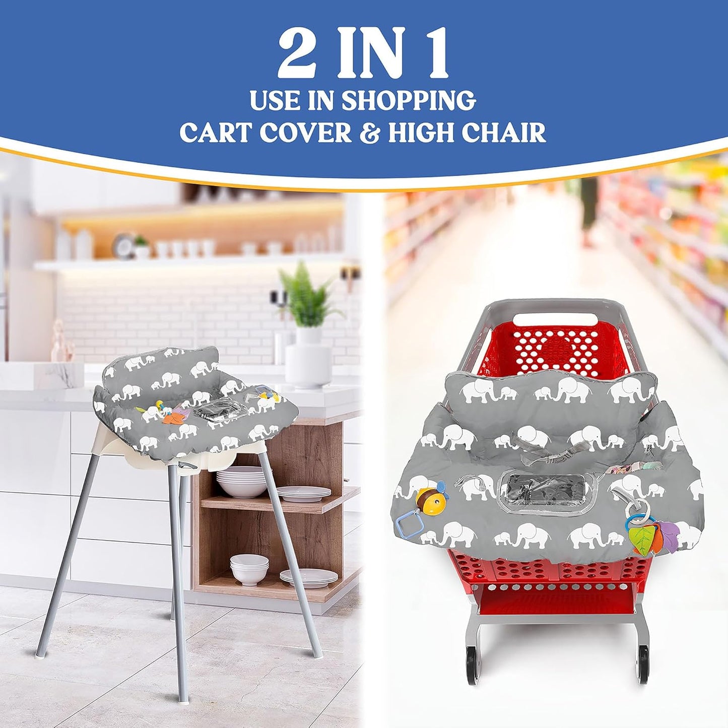 Pillani Shopping Cart Cover for Baby - Elephant