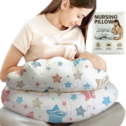 PILLANI Nursing Pillow for Breastfeeding & Bottle Feeding - Stars