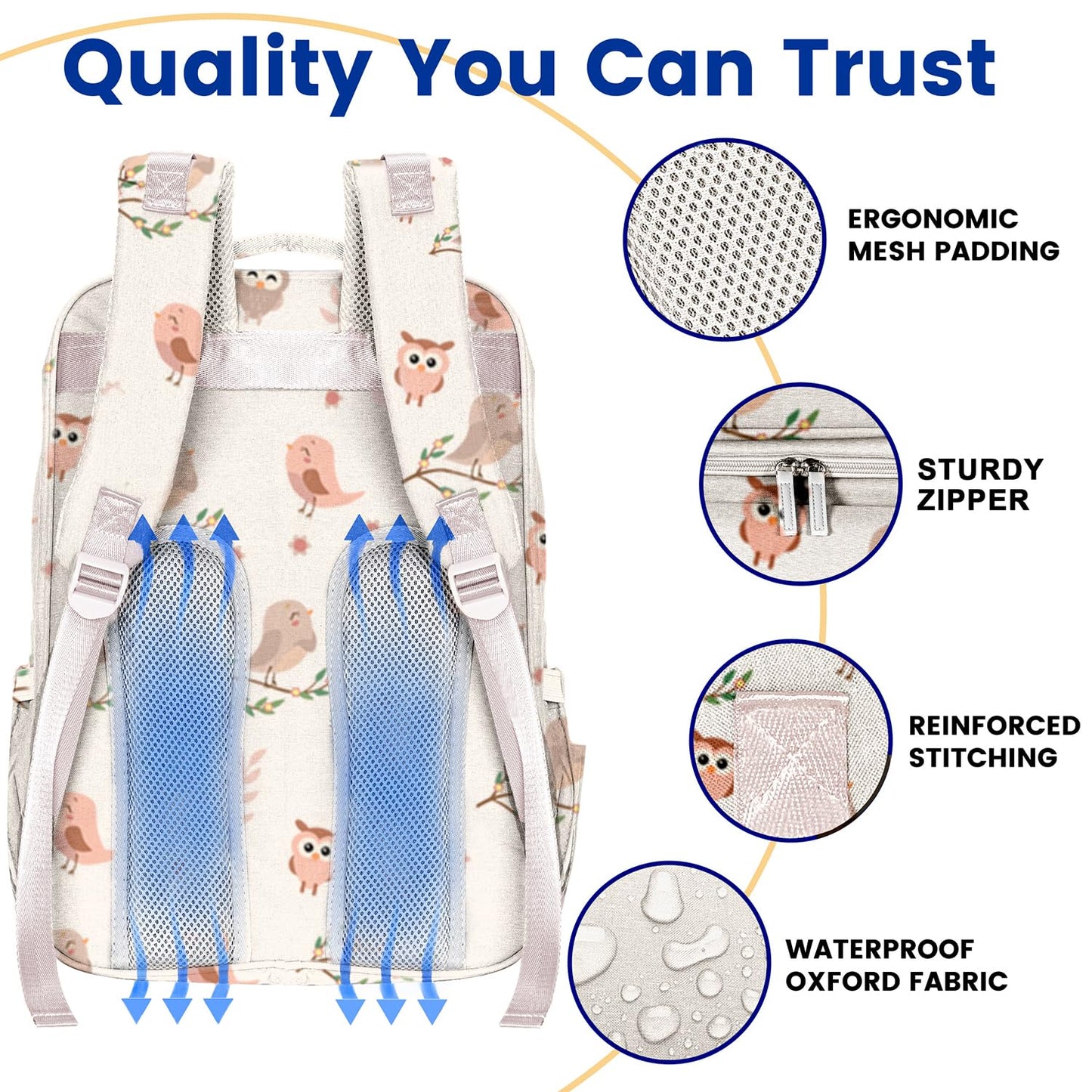 PILLANI Baby Diaper Bag Backpack - Baby Bag for Boys & Girls, Diaper Backpack Baby Registry Search, Newborn Essentials