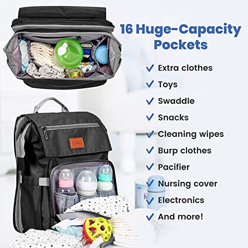 PILLANI Baby Diaper Bag Backpack - Baby Bag for Boys & Girls, Diaper Backpack Baby Registry Search, Newborn Essentials