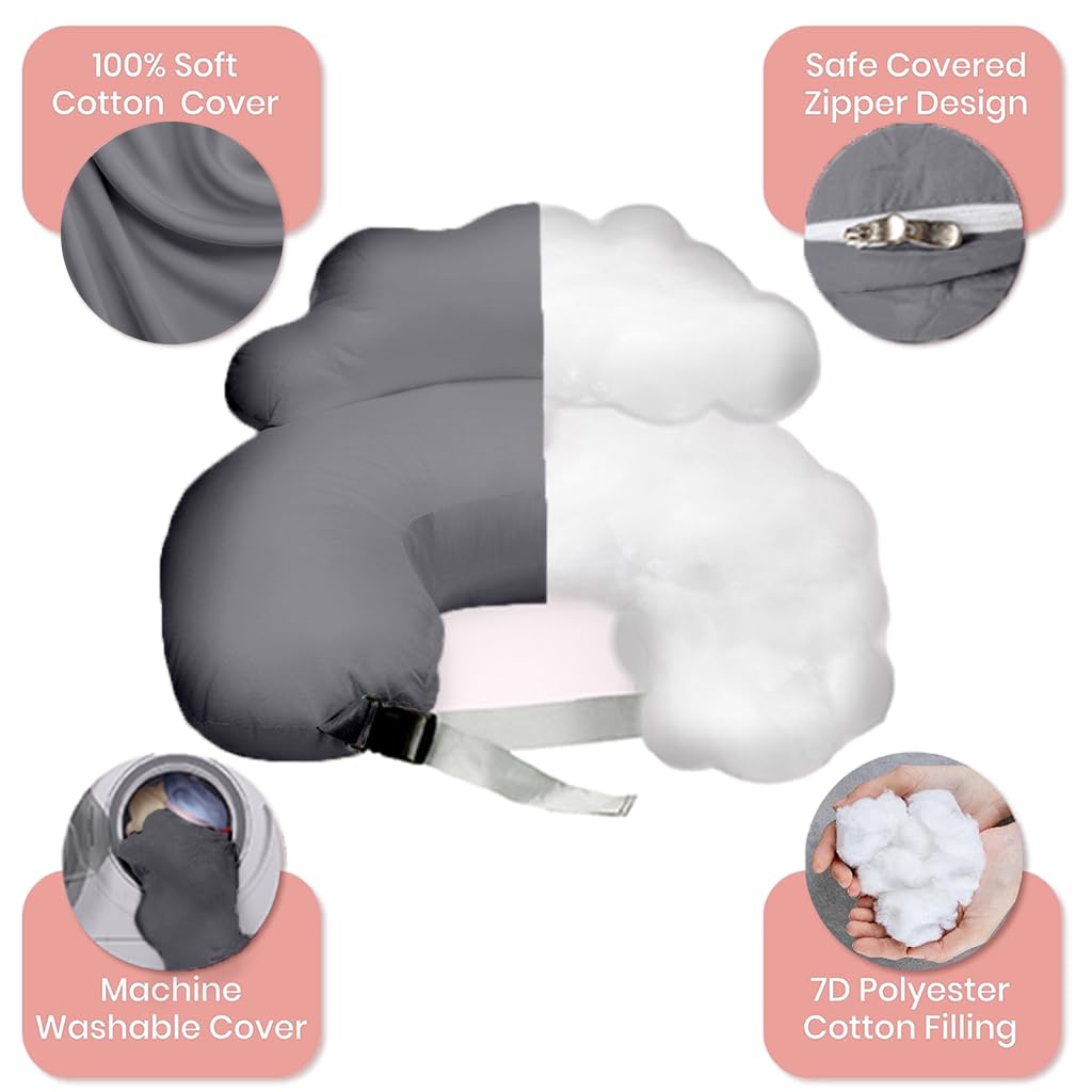 PILLANI Nursing Pillow for Breastfeeding & Bottle Feeding - Grey