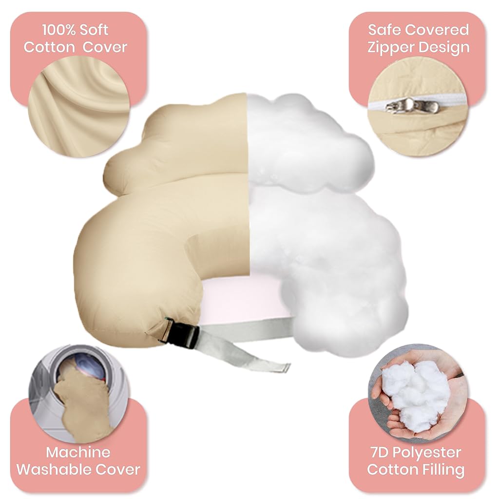 PILLANI Nursing Pillow for Breastfeeding & Bottle Feeding - Baby Blue