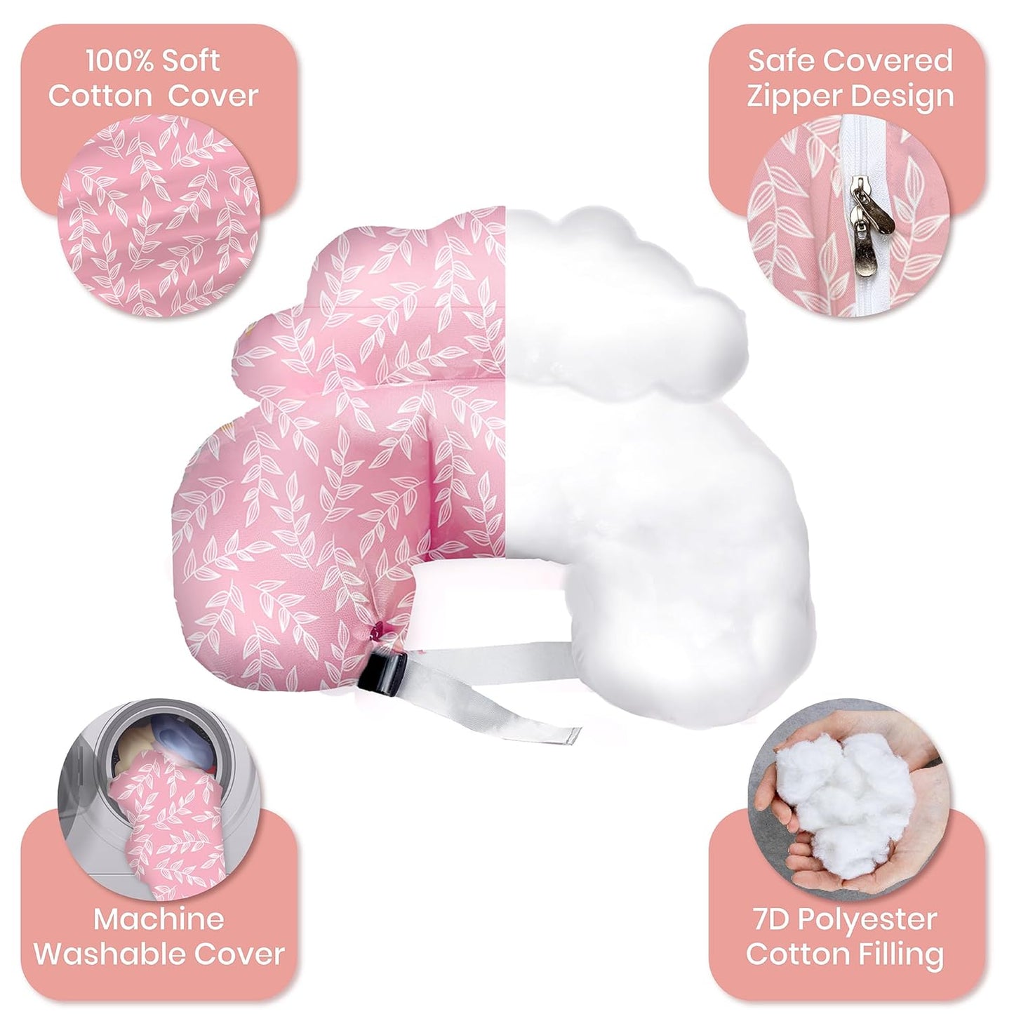 PILLANI Nursing Pillow for Breastfeeding & Bottle Feeding - Baby Blue