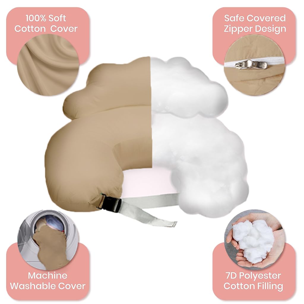 PILLANI Nursing Pillow for Breastfeeding & Bottle Feeding - Sand