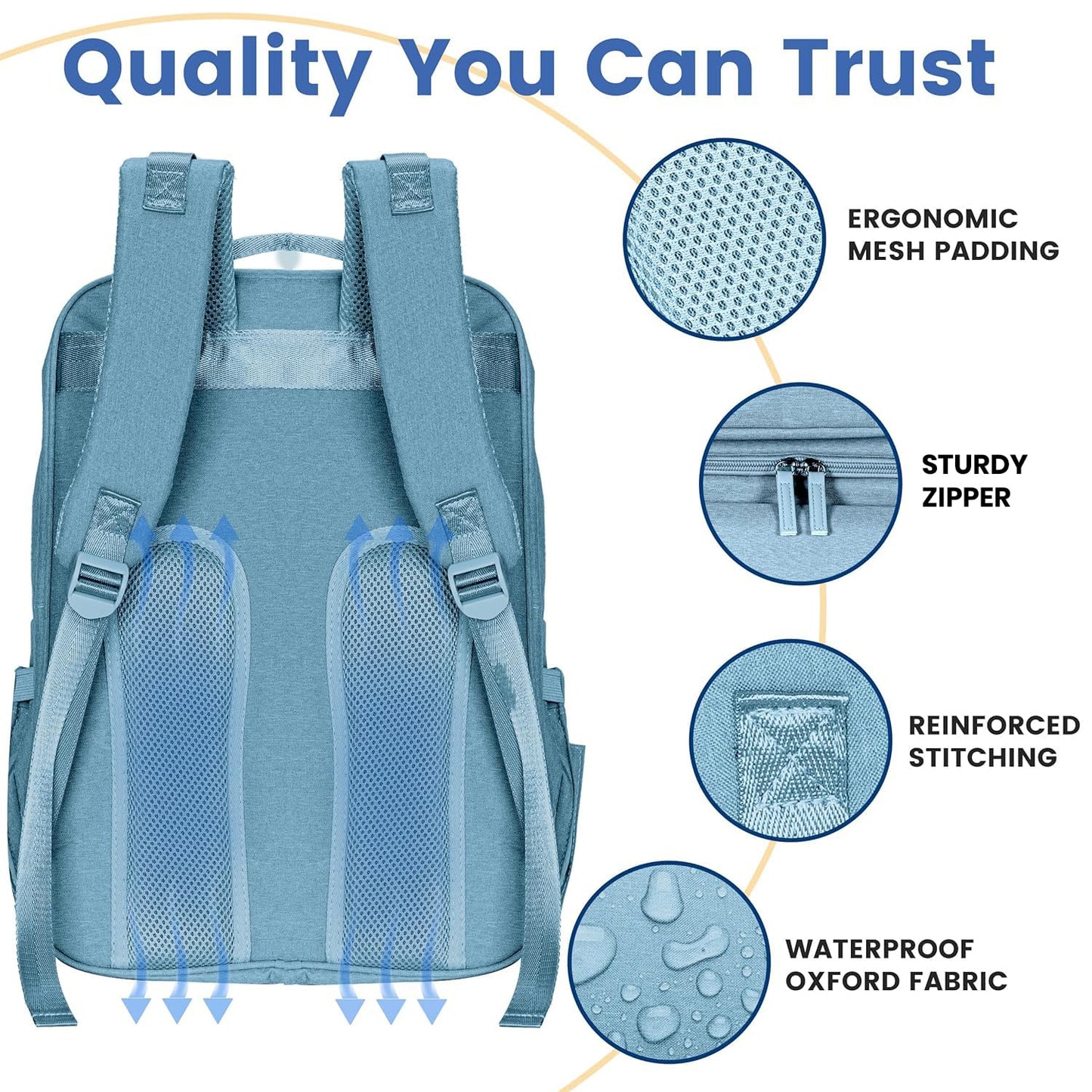 PILLANI Baby Diaper Bag Backpack - Baby Bag for Boys & Girls, Diaper Backpack Baby Registry Search, Newborn Essentials