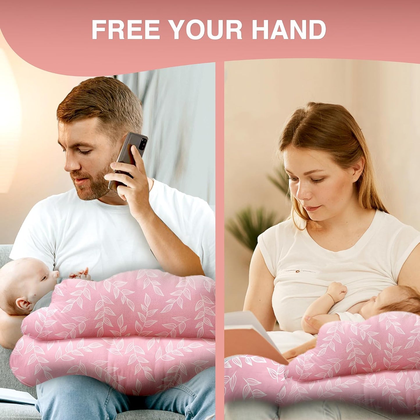 PILLANI Nursing Pillow for Breastfeeding & Bottle Feeding - Baby Blue