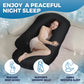 PILLANI Pregnancy Pillows for Sleeping - V C U Shaped Full Body Pillows - Cooling Black