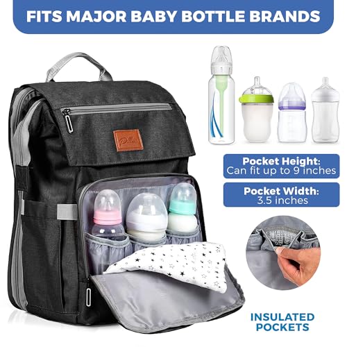 PILLANI Baby Diaper Bag Backpack - Baby Bag for Boys & Girls, Diaper Backpack Baby Registry Search, Newborn Essentials