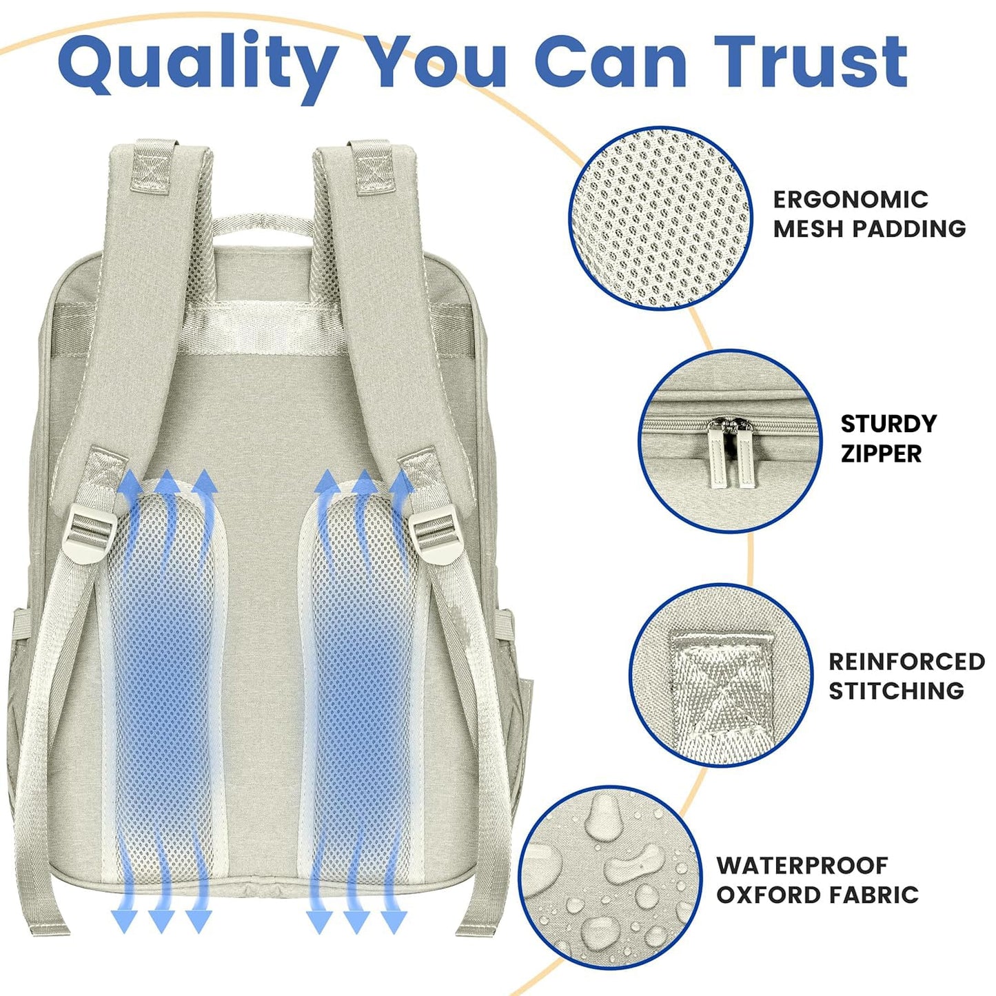 PILLANI Baby Diaper Bag Backpack - Baby Bag for Boys & Girls, Diaper Backpack Baby Registry Search, Newborn Essentials