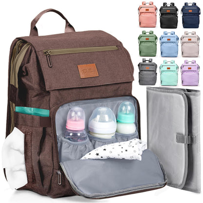 Pillani Baby Diaper Bag Backpack - Brown