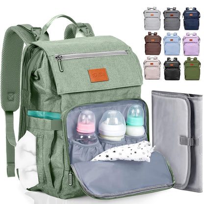 Pillani Baby Diaper Bag Backpack - Sage