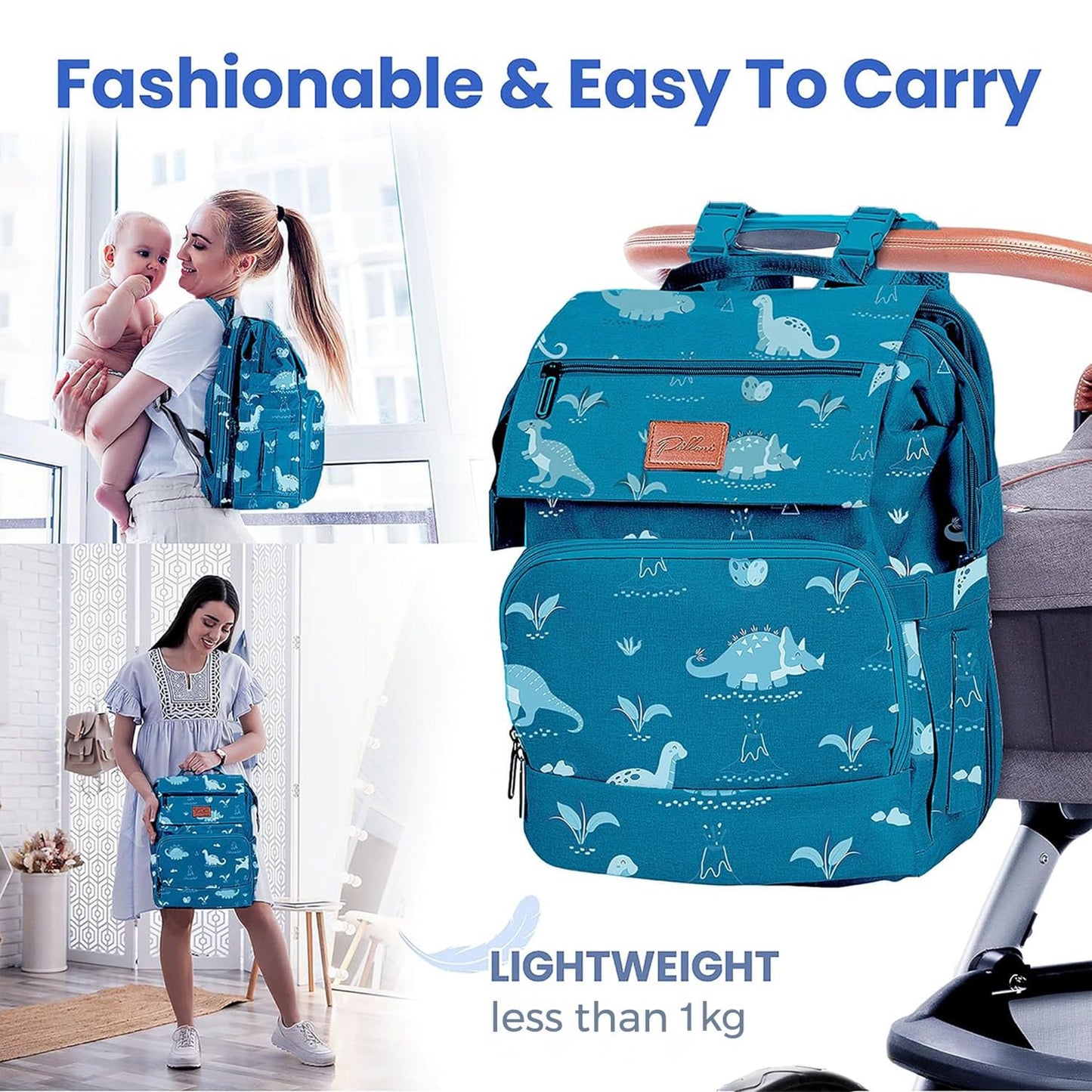 PILLANI Baby Diaper Bag Backpack - Baby Bag for Boys & Girls, Diaper Backpack Baby Registry Search, Newborn Essentials