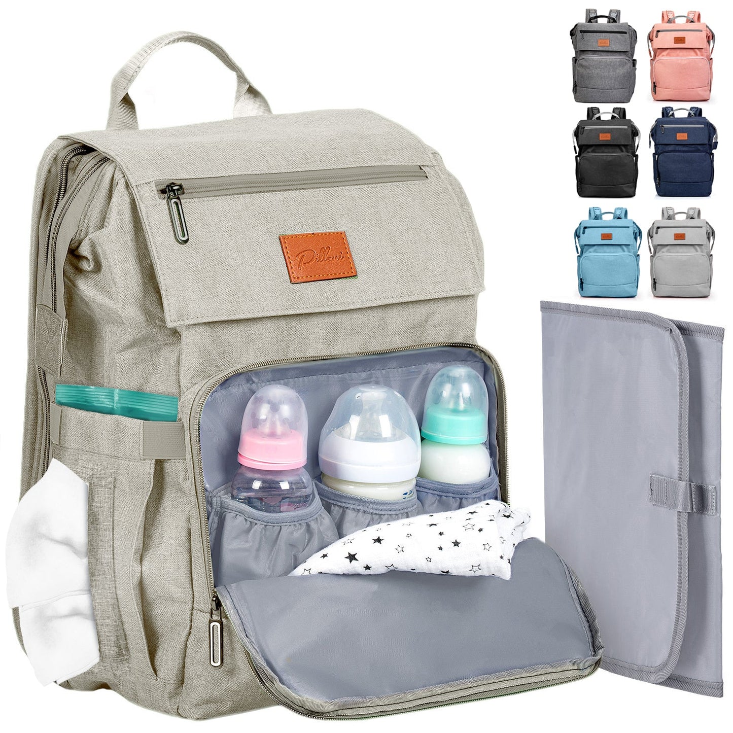 Pillani Baby Diaper Bag Backpack - Light Blue