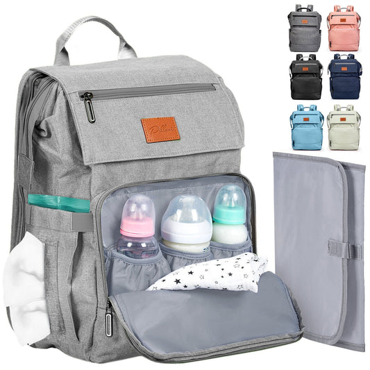 Pillani Baby Diaper Bag Backpack - Light Grey