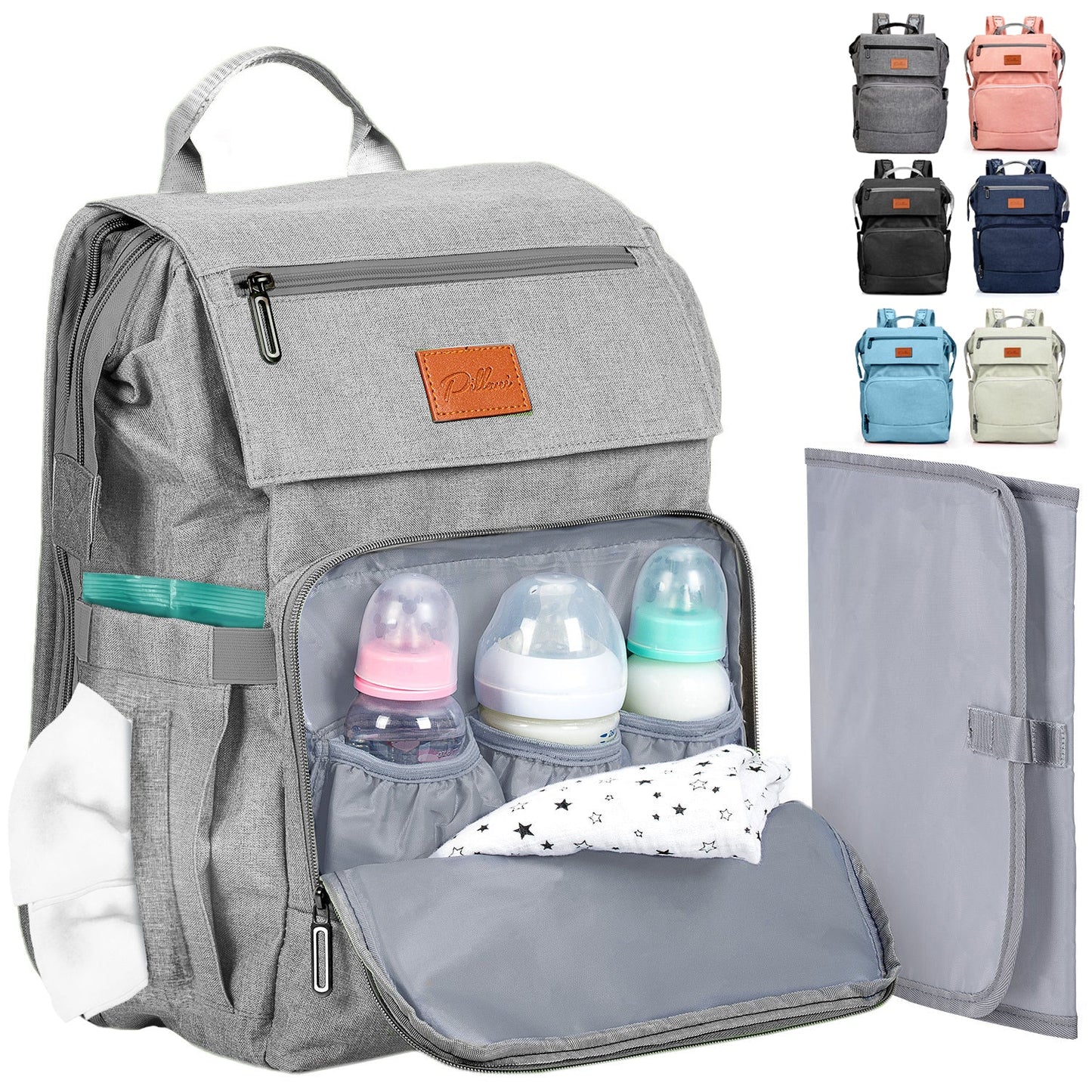 Pillani Baby Diaper Bag Backpack - Light Blue