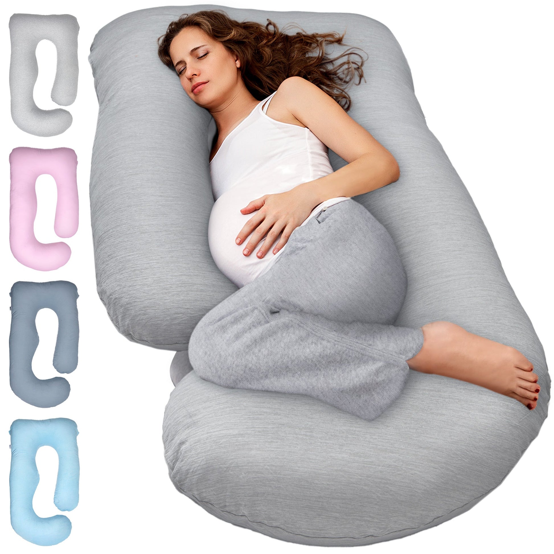 Momcozy U Shaped Cooling Fabric Pregnancy Pillow
