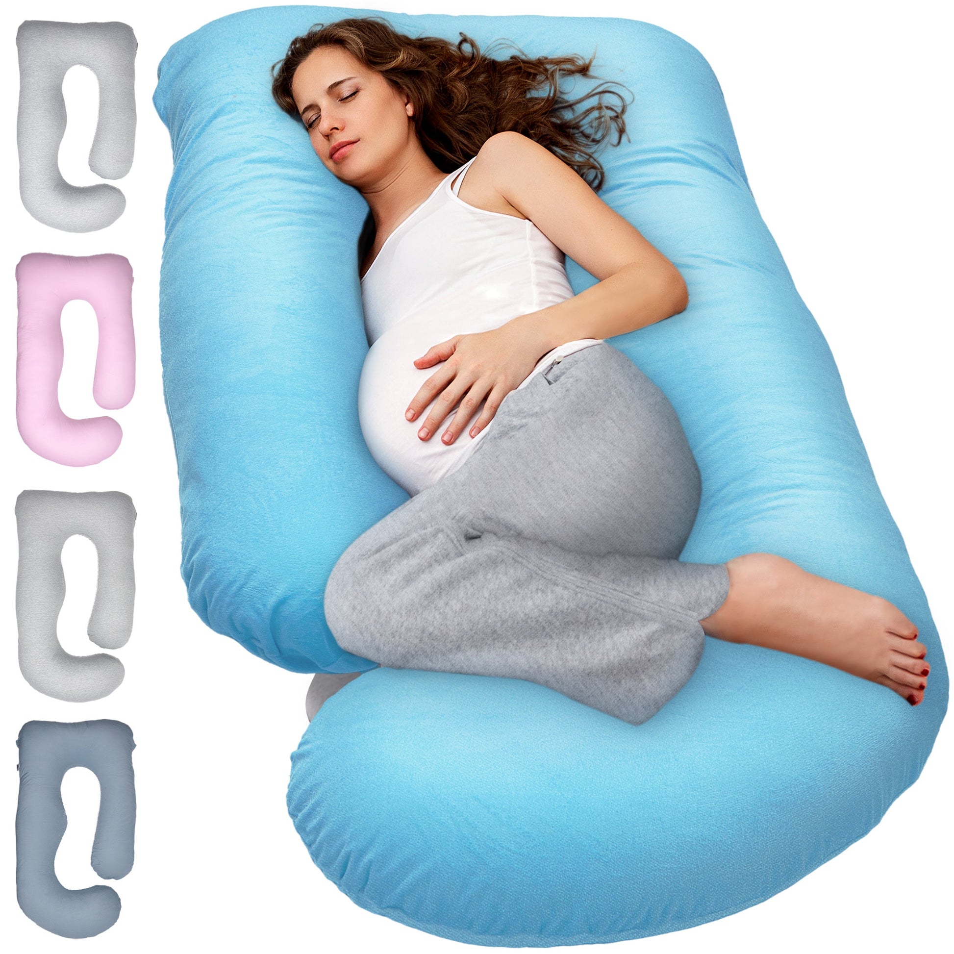 Momcozy Pregnancy Pillows for Sleeping, U Shaped Full Body Maternity Pillow  with Removable Cover - Support for Back, Legs, Belly, HIPS for Pregnant
