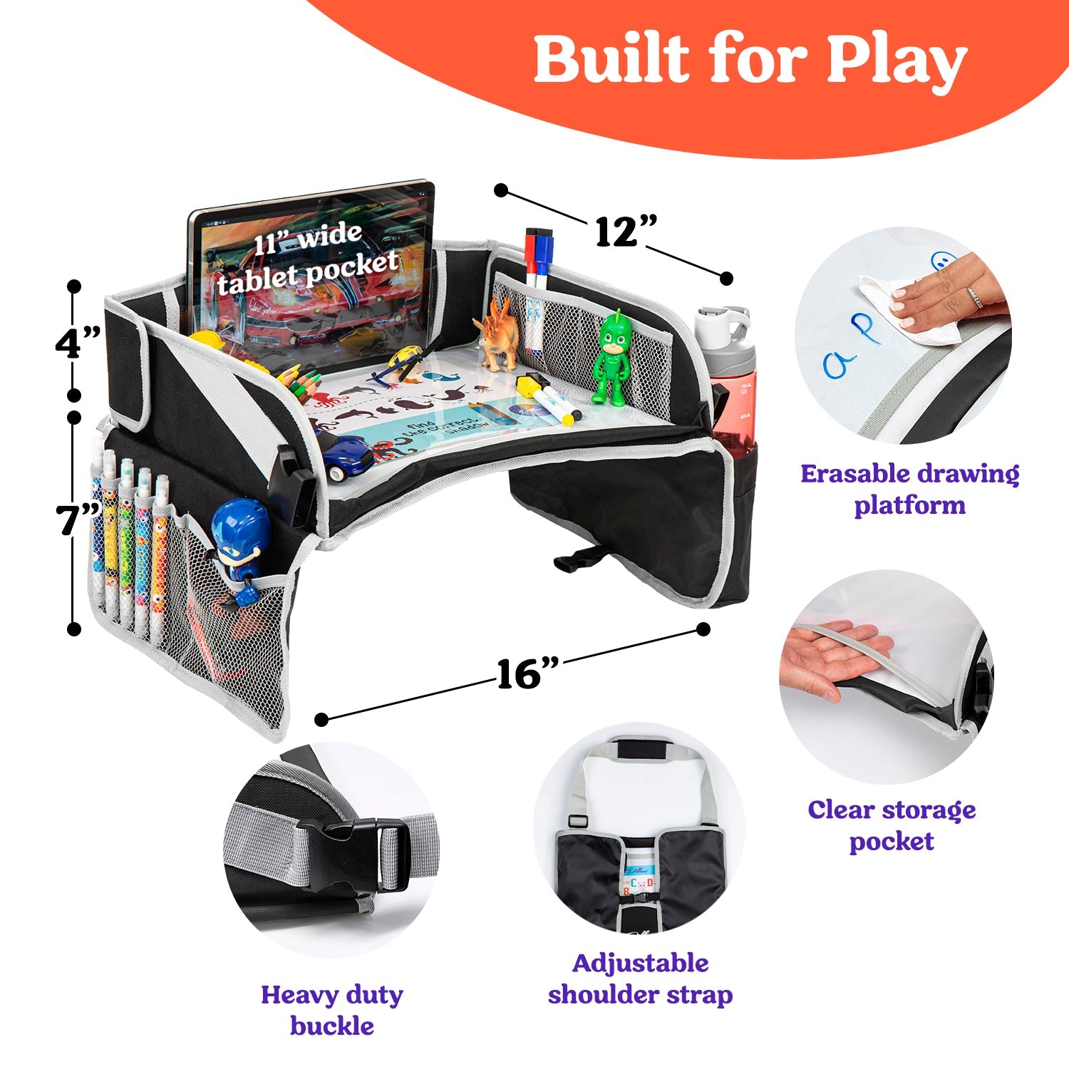 Pillani Kids Travel Tray for Car Space