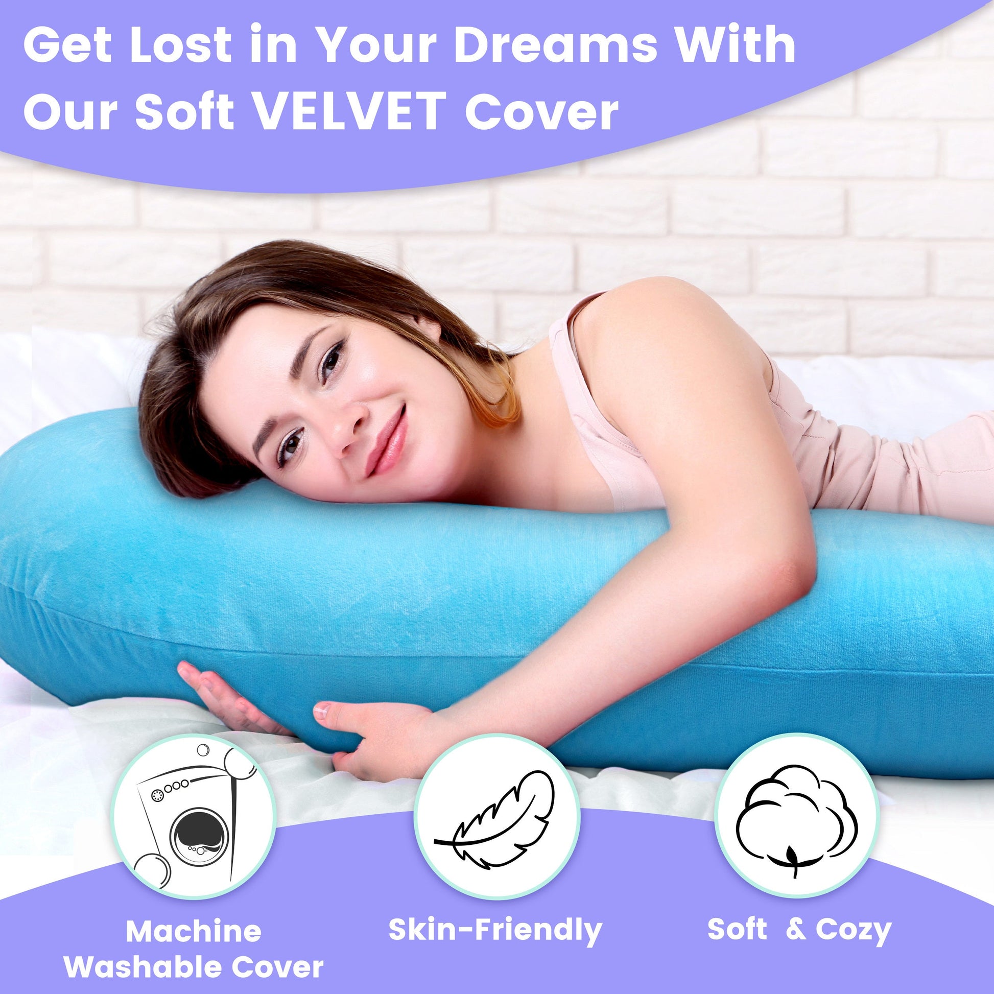 Comfortable U-Shaped Pregnancy Pillow with Velvet Cover