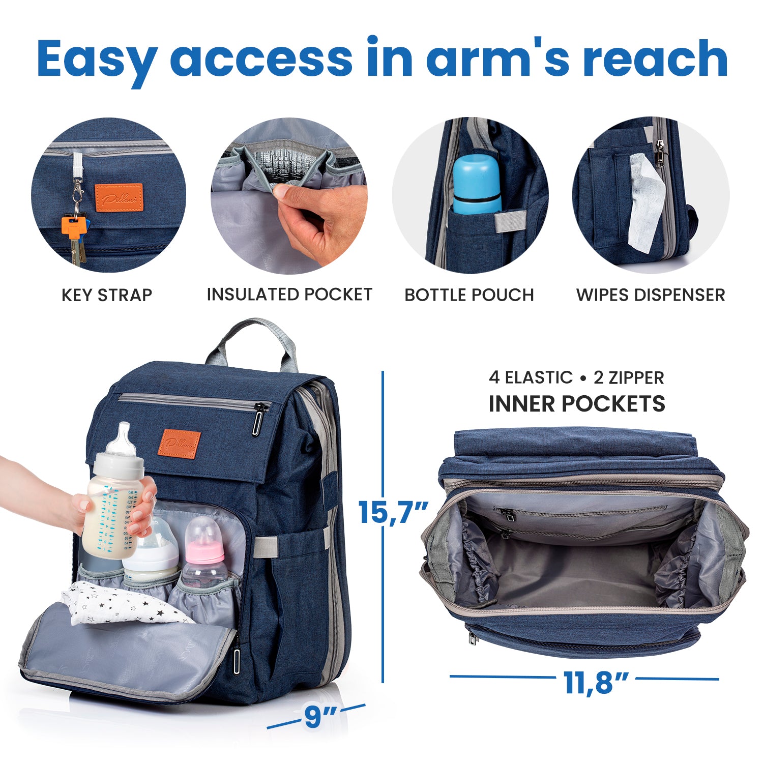 Shops diaper backpack with wipe dispenser