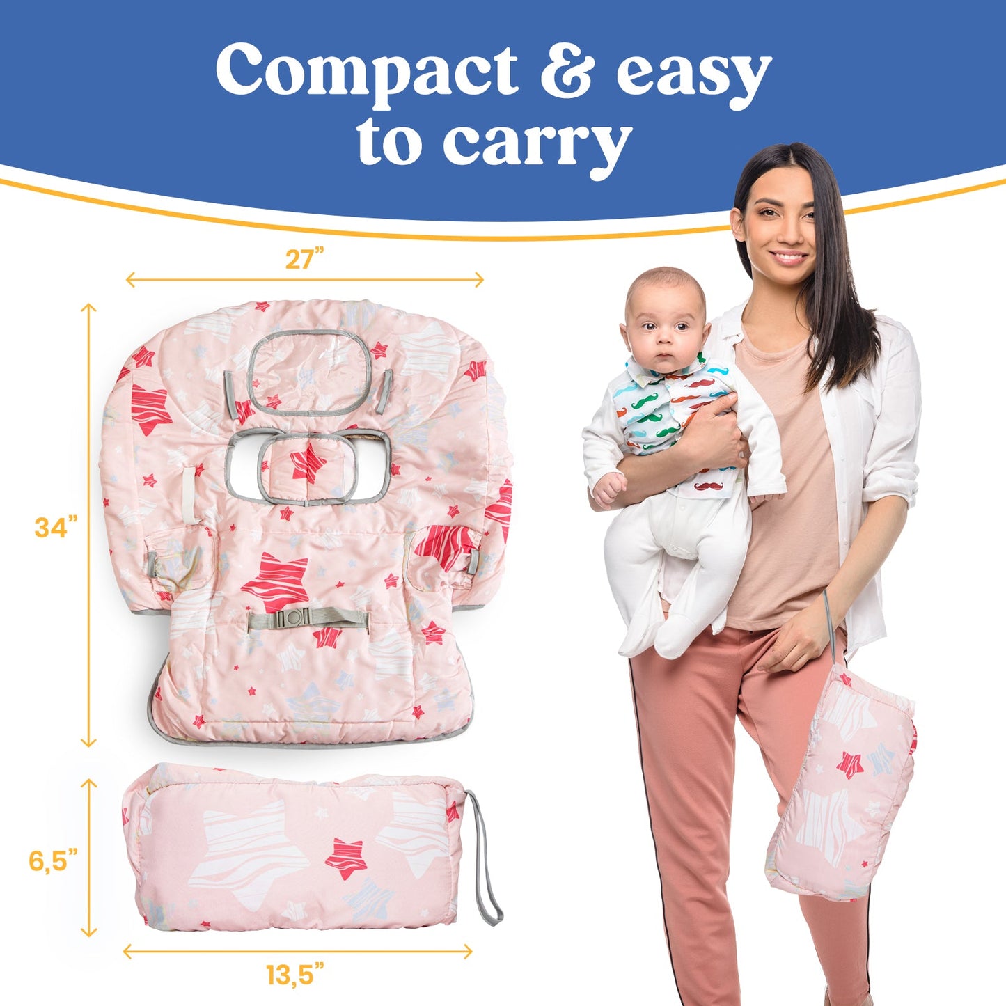 Pillani Shopping Cart Cover for Baby - Flamingo