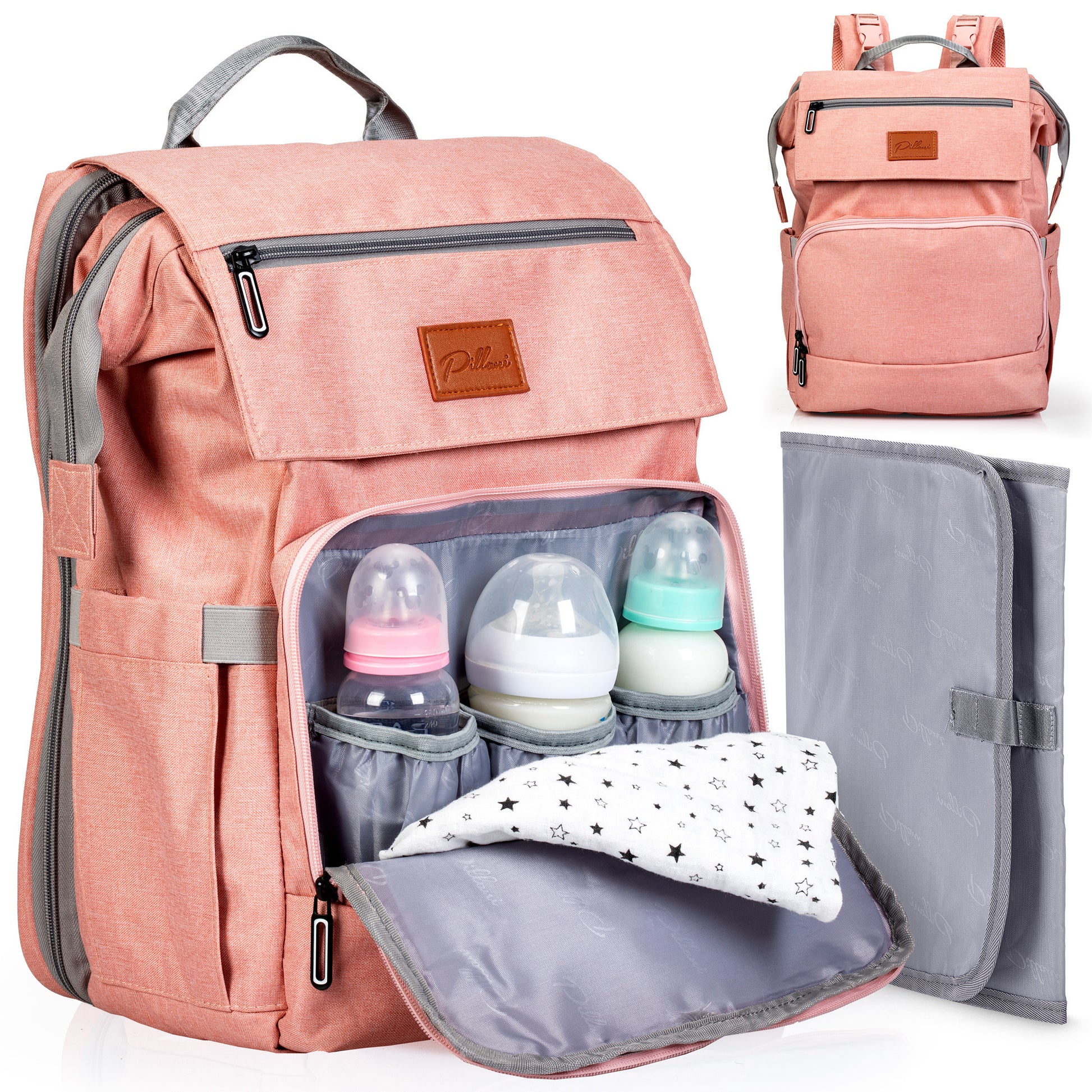 PILLANI Baby Diaper Bag Backpack - Baby Bag for Boys & Girls, Diaper  Backpack - Large Travel Diaper Bags for Baby Girl w/Changing Pad - Baby  Registry